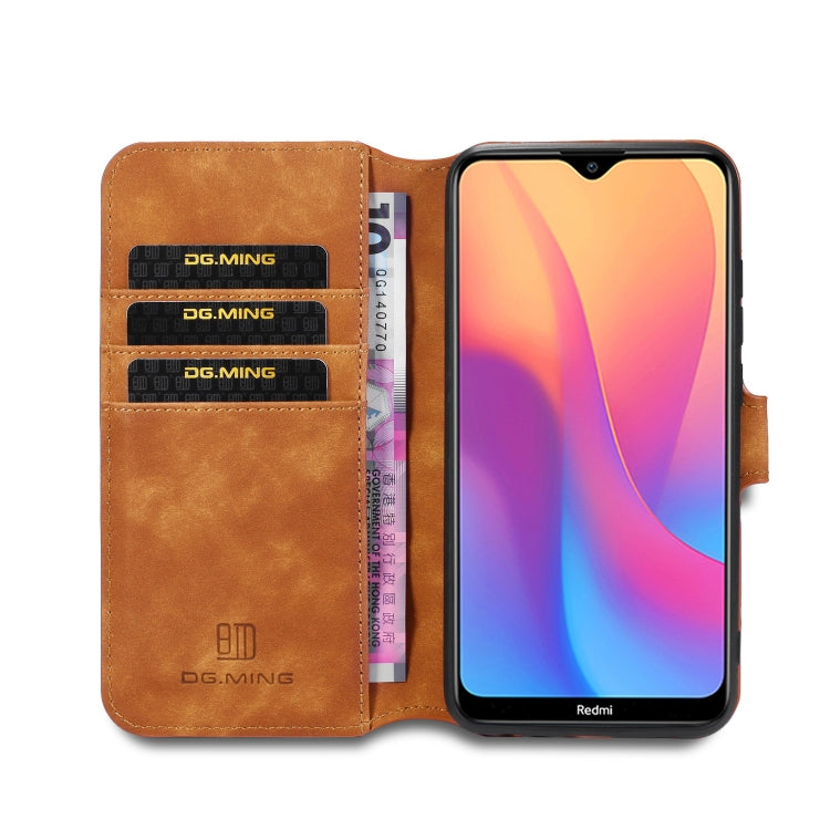 For Xiaomi Redmi 8A DG.MING Retro Oil Side Horizontal Flip Case with Holder & Card Slots & Wallet