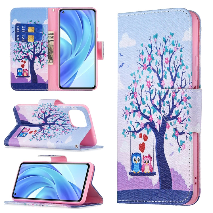 For Xiaomi Mi 11 Lite Colored Drawing Pattern Horizontal Flip Leather Case with Holder & Card Slots & Wallet