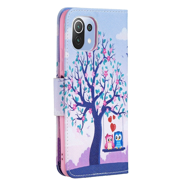 For Xiaomi Mi 11 Lite Colored Drawing Pattern Horizontal Flip Leather Case with Holder & Card Slots & Wallet