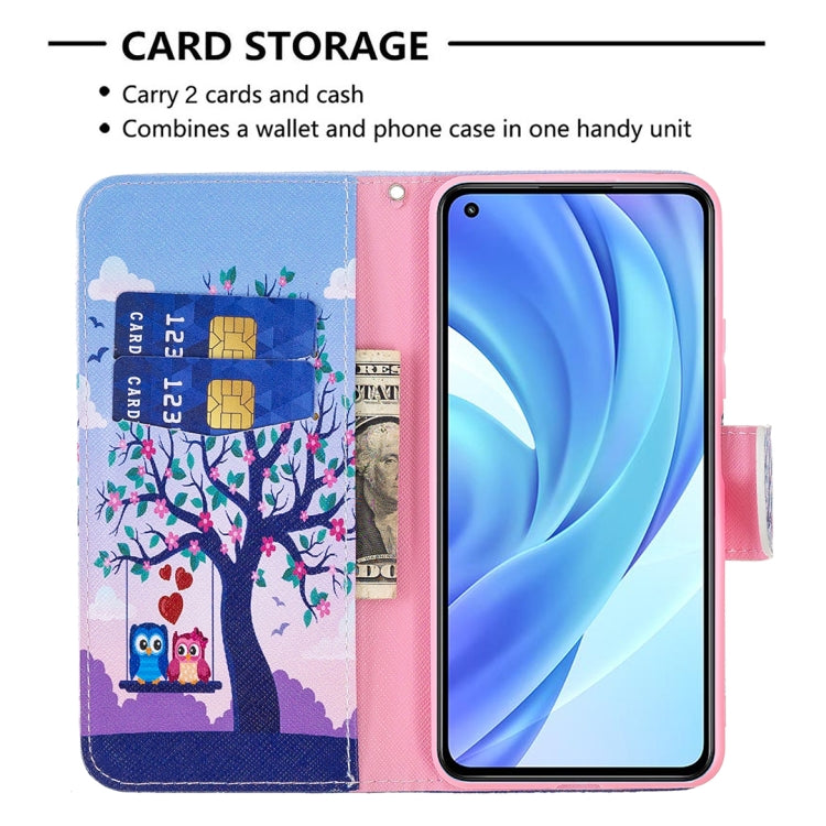 For Xiaomi Mi 11 Lite Colored Drawing Pattern Horizontal Flip Leather Case with Holder & Card Slots & Wallet