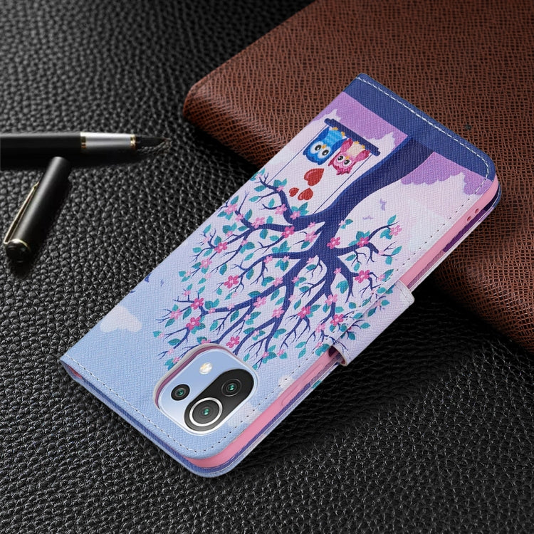 For Xiaomi Mi 11 Lite Colored Drawing Pattern Horizontal Flip Leather Case with Holder & Card Slots & Wallet
