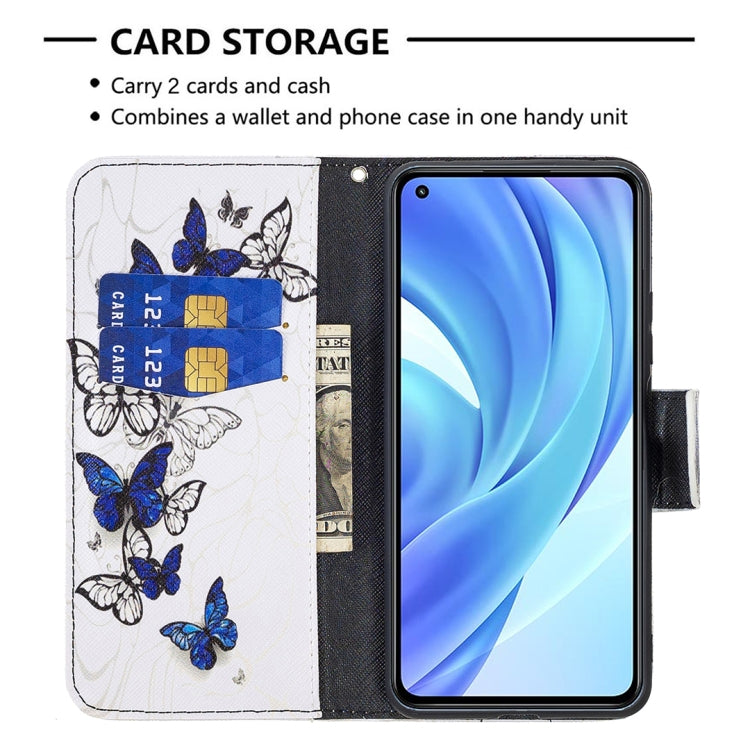 For Xiaomi Mi 11 Lite Colored Drawing Pattern Horizontal Flip Leather Case with Holder & Card Slots & Wallet