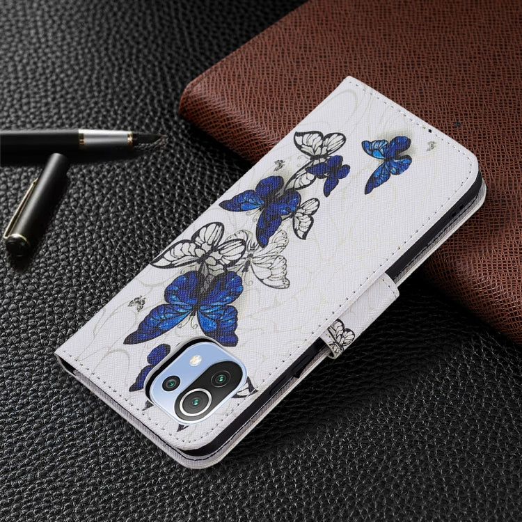 For Xiaomi Mi 11 Lite Colored Drawing Pattern Horizontal Flip Leather Case with Holder & Card Slots & Wallet