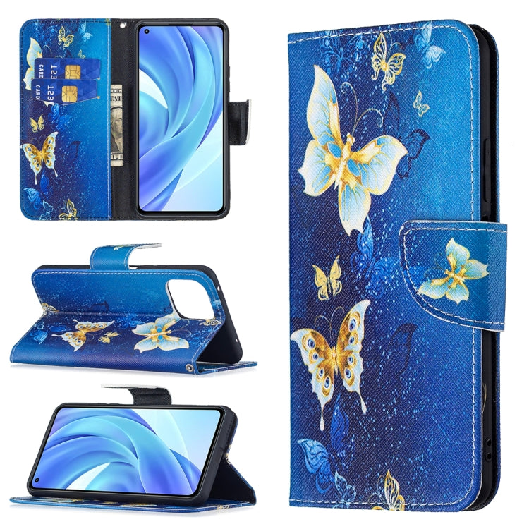 For Xiaomi Mi 11 Lite Colored Drawing Pattern Horizontal Flip Leather Case with Holder & Card Slots & Wallet
