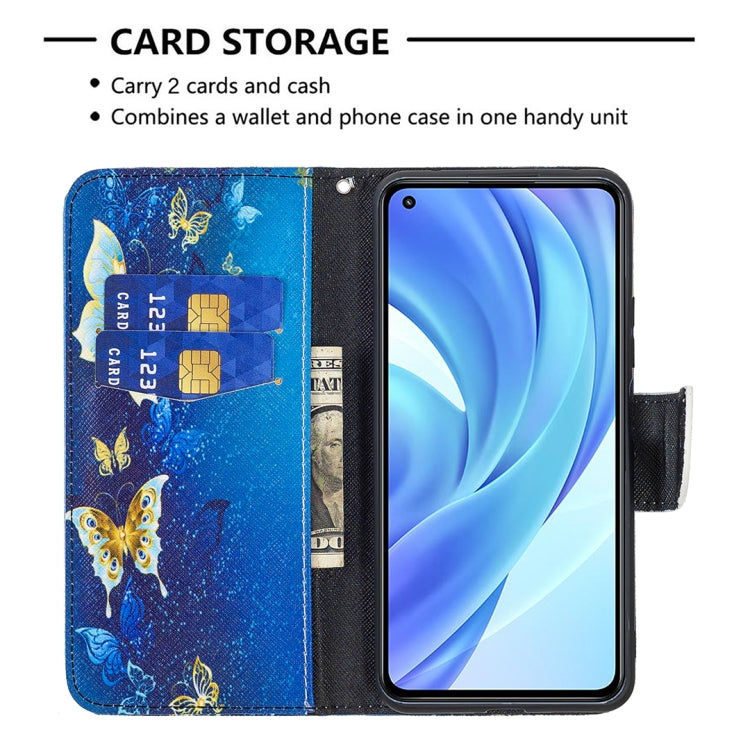 For Xiaomi Mi 11 Lite Colored Drawing Pattern Horizontal Flip Leather Case with Holder & Card Slots & Wallet