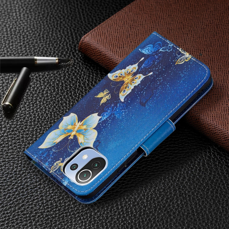 For Xiaomi Mi 11 Lite Colored Drawing Pattern Horizontal Flip Leather Case with Holder & Card Slots & Wallet