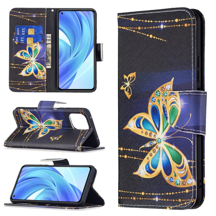 For Xiaomi Mi 11 Lite Colored Drawing Pattern Horizontal Flip Leather Case with Holder & Card Slots & Wallet