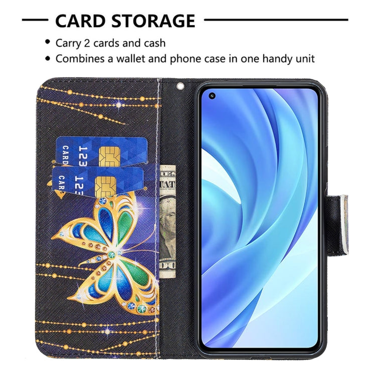 For Xiaomi Mi 11 Lite Colored Drawing Pattern Horizontal Flip Leather Case with Holder & Card Slots & Wallet