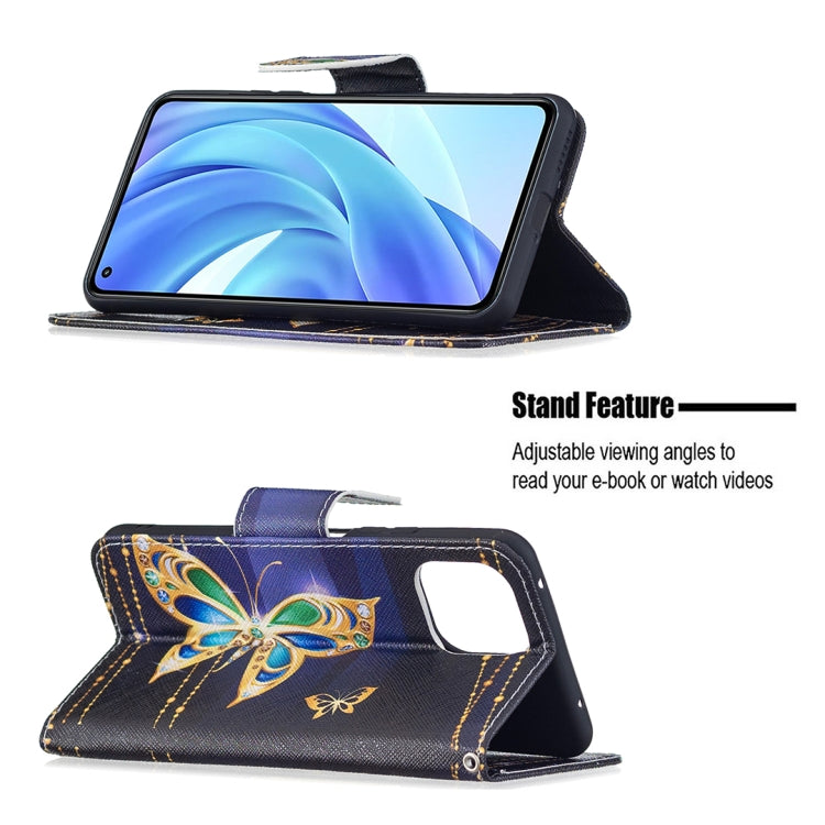 For Xiaomi Mi 11 Lite Colored Drawing Pattern Horizontal Flip Leather Case with Holder & Card Slots & Wallet