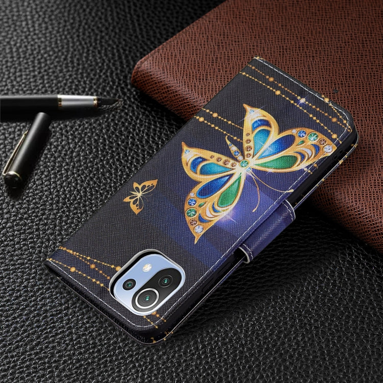 For Xiaomi Mi 11 Lite Colored Drawing Pattern Horizontal Flip Leather Case with Holder & Card Slots & Wallet