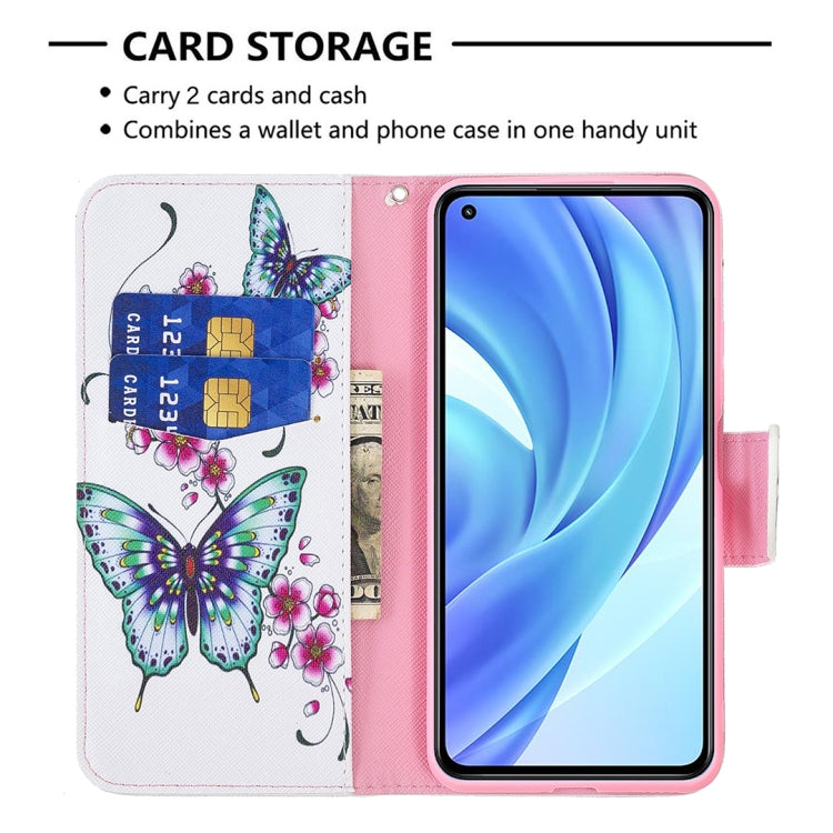 For Xiaomi Mi 11 Lite Colored Drawing Pattern Horizontal Flip Leather Case with Holder & Card Slots & Wallet