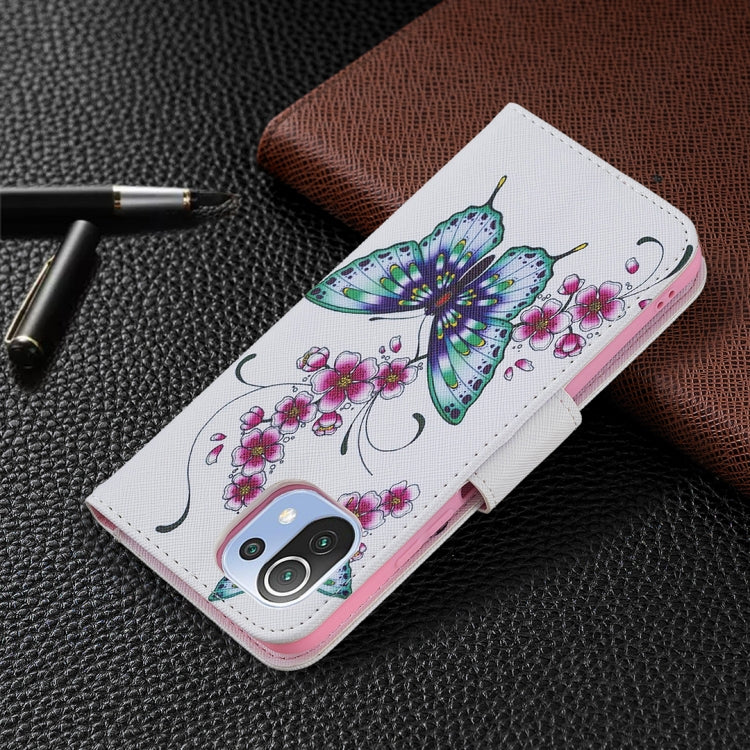 For Xiaomi Mi 11 Lite Colored Drawing Pattern Horizontal Flip Leather Case with Holder & Card Slots & Wallet