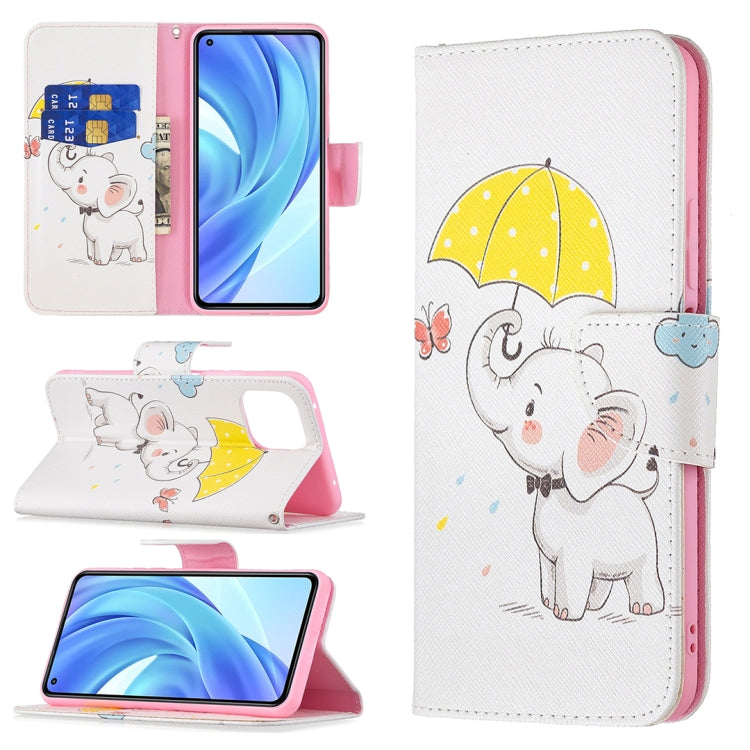 For Xiaomi Mi 11 Lite Colored Drawing Pattern Horizontal Flip Leather Case with Holder & Card Slots & Wallet