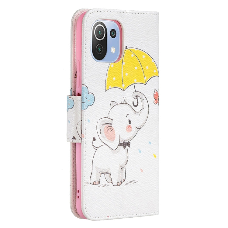 For Xiaomi Mi 11 Lite Colored Drawing Pattern Horizontal Flip Leather Case with Holder & Card Slots & Wallet