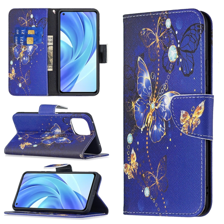 For Xiaomi Mi 11 Lite Colored Drawing Pattern Horizontal Flip Leather Case with Holder & Card Slots & Wallet