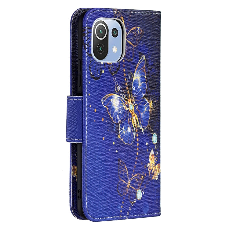 For Xiaomi Mi 11 Lite Colored Drawing Pattern Horizontal Flip Leather Case with Holder & Card Slots & Wallet