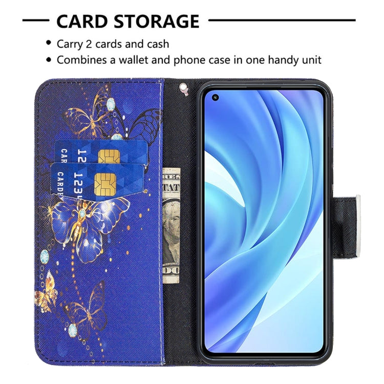 For Xiaomi Mi 11 Lite Colored Drawing Pattern Horizontal Flip Leather Case with Holder & Card Slots & Wallet