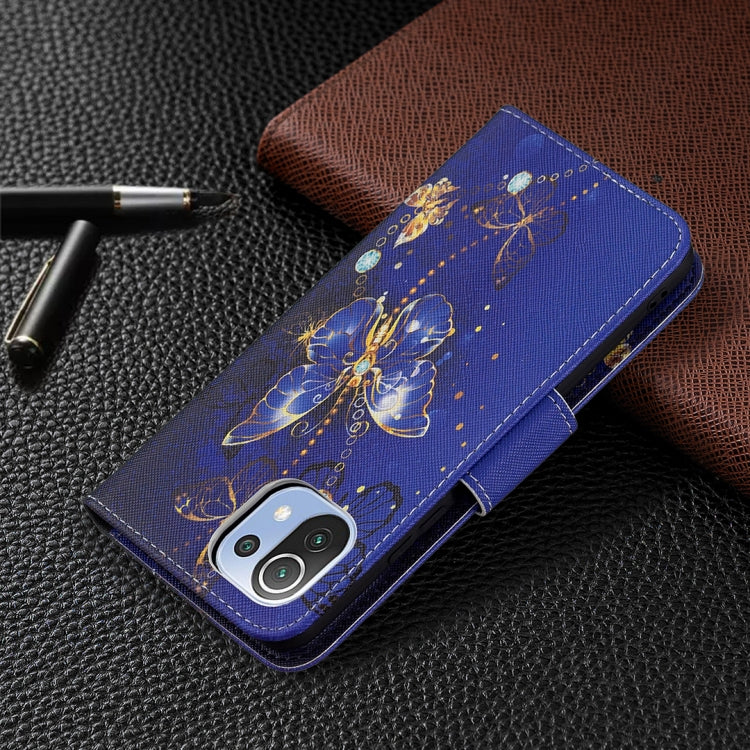 For Xiaomi Mi 11 Lite Colored Drawing Pattern Horizontal Flip Leather Case with Holder & Card Slots & Wallet