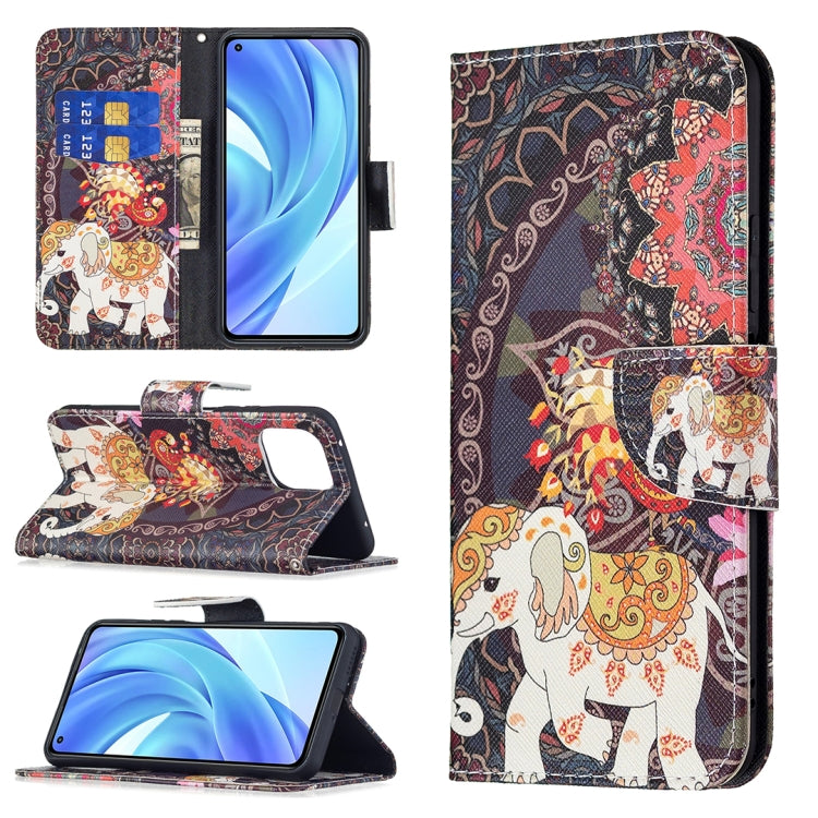 For Xiaomi Mi 11 Lite Colored Drawing Pattern Horizontal Flip Leather Case with Holder & Card Slots & Wallet