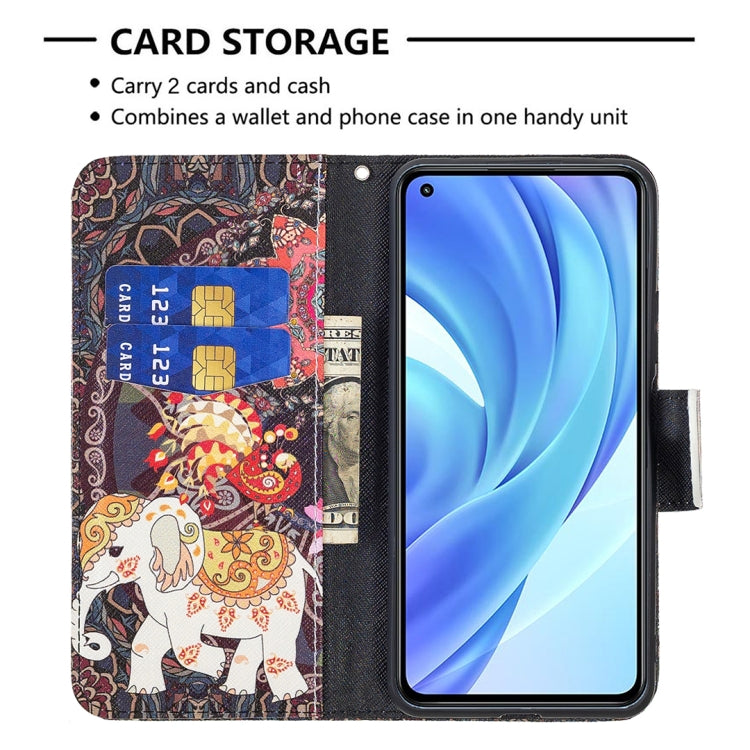 For Xiaomi Mi 11 Lite Colored Drawing Pattern Horizontal Flip Leather Case with Holder & Card Slots & Wallet