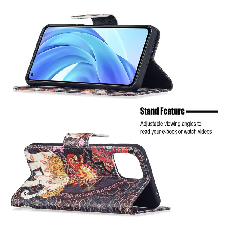 For Xiaomi Mi 11 Lite Colored Drawing Pattern Horizontal Flip Leather Case with Holder & Card Slots & Wallet