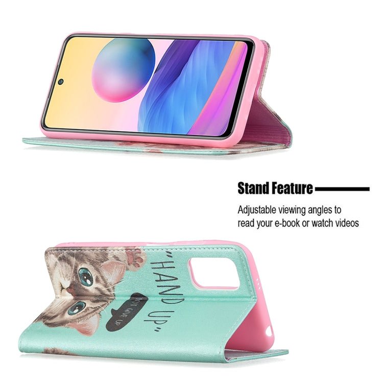For Xiaomi Poco M3 Pro / Redmi Note 10 5G Colored Drawing Pattern Invisible Magnetic Horizontal Flip PU Leather Case with Holder & Card Slots & Wallet