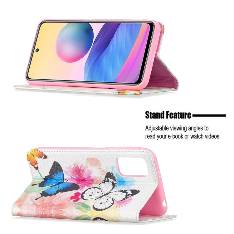 For Xiaomi Poco M3 Pro / Redmi Note 10 5G Colored Drawing Pattern Invisible Magnetic Horizontal Flip PU Leather Case with Holder & Card Slots & Wallet