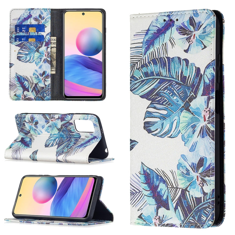 For Xiaomi Poco M3 Pro / Redmi Note 10 5G Colored Drawing Pattern Invisible Magnetic Horizontal Flip PU Leather Case with Holder & Card Slots & Wallet