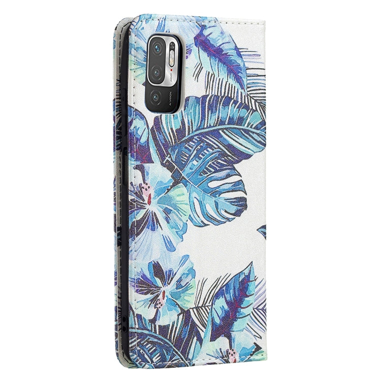 For Xiaomi Poco M3 Pro / Redmi Note 10 5G Colored Drawing Pattern Invisible Magnetic Horizontal Flip PU Leather Case with Holder & Card Slots & Wallet