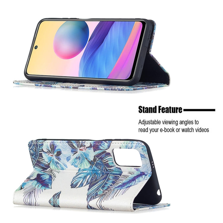 For Xiaomi Poco M3 Pro / Redmi Note 10 5G Colored Drawing Pattern Invisible Magnetic Horizontal Flip PU Leather Case with Holder & Card Slots & Wallet
