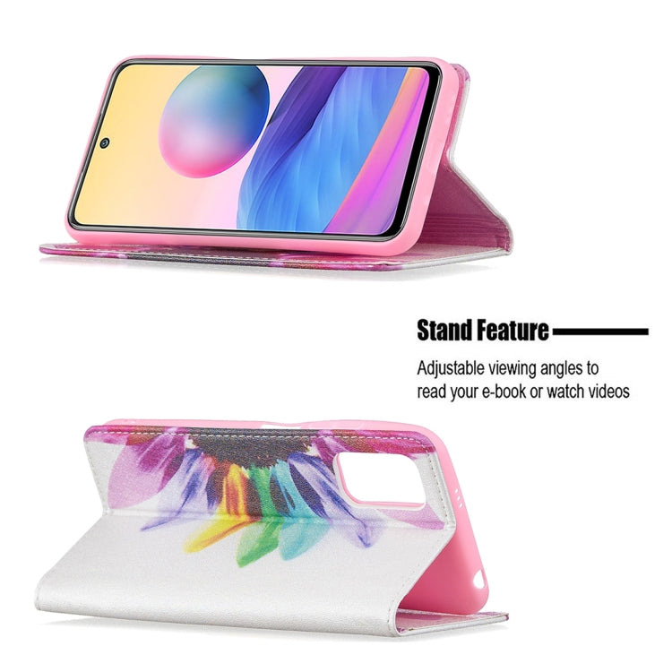 For Xiaomi Poco M3 Pro / Redmi Note 10 5G Colored Drawing Pattern Invisible Magnetic Horizontal Flip PU Leather Case with Holder & Card Slots & Wallet