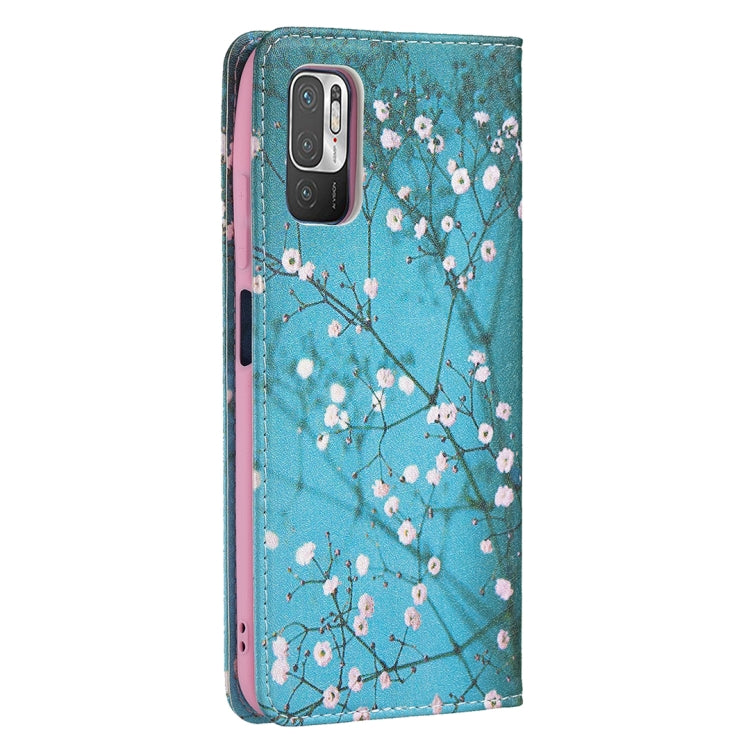 For Xiaomi Poco M3 Pro / Redmi Note 10 5G Colored Drawing Pattern Invisible Magnetic Horizontal Flip PU Leather Case with Holder & Card Slots & Wallet