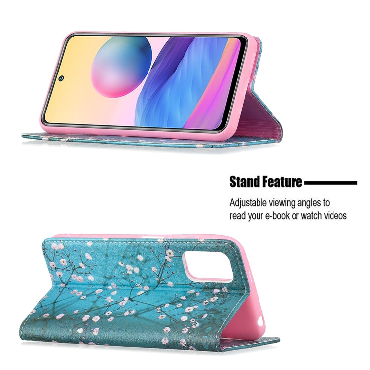 For Xiaomi Poco M3 Pro / Redmi Note 10 5G Colored Drawing Pattern Invisible Magnetic Horizontal Flip PU Leather Case with Holder & Card Slots & Wallet