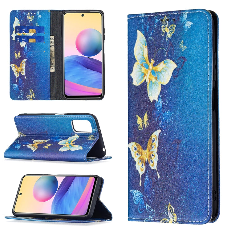 For Xiaomi Poco M3 Pro / Redmi Note 10 5G Colored Drawing Pattern Invisible Magnetic Horizontal Flip PU Leather Case with Holder & Card Slots & Wallet