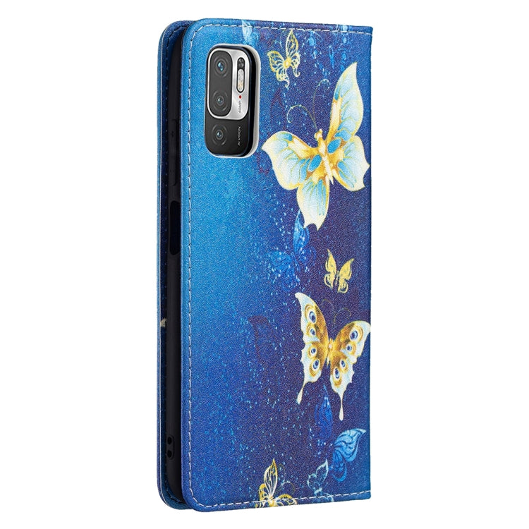 For Xiaomi Poco M3 Pro / Redmi Note 10 5G Colored Drawing Pattern Invisible Magnetic Horizontal Flip PU Leather Case with Holder & Card Slots & Wallet