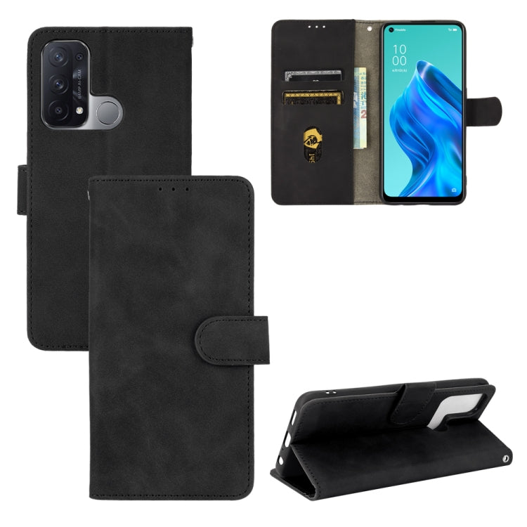 For OPPO Reno5 A(Japan) Solid Color Skin Feel Magnetic Buckle Horizontal Flip Calf Texture PU Leather Case with Holder & Card Slots & Wallet