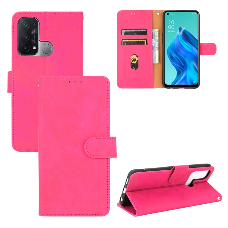 For OPPO Reno5 A(Japan) Solid Color Skin Feel Magnetic Buckle Horizontal Flip Calf Texture PU Leather Case with Holder & Card Slots & Wallet