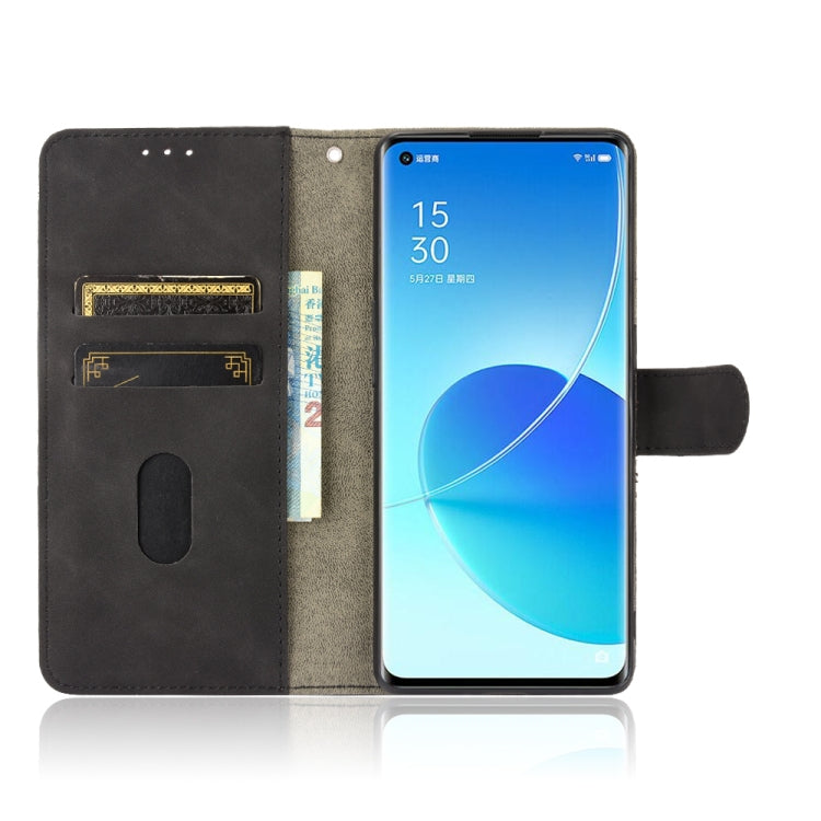 For OPPO Reno6 Pro+ Solid Color Skin Feel Magnetic Buckle Horizontal Flip Calf Texture PU Leather Case with Holder & Card Slots & Wallet