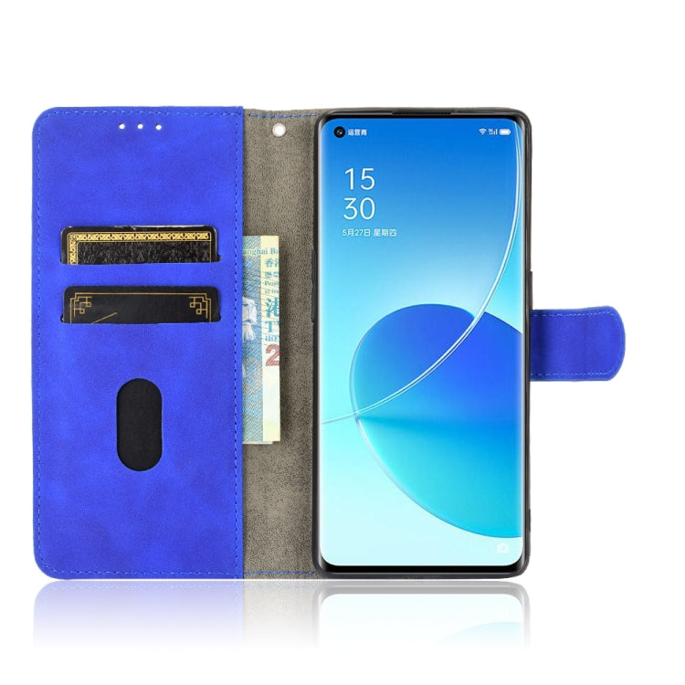 For OPPO Reno6 Pro+ Solid Color Skin Feel Magnetic Buckle Horizontal Flip Calf Texture PU Leather Case with Holder & Card Slots & Wallet