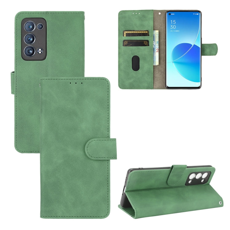 For OPPO Reno6 Pro+ Solid Color Skin Feel Magnetic Buckle Horizontal Flip Calf Texture PU Leather Case with Holder & Card Slots & Wallet