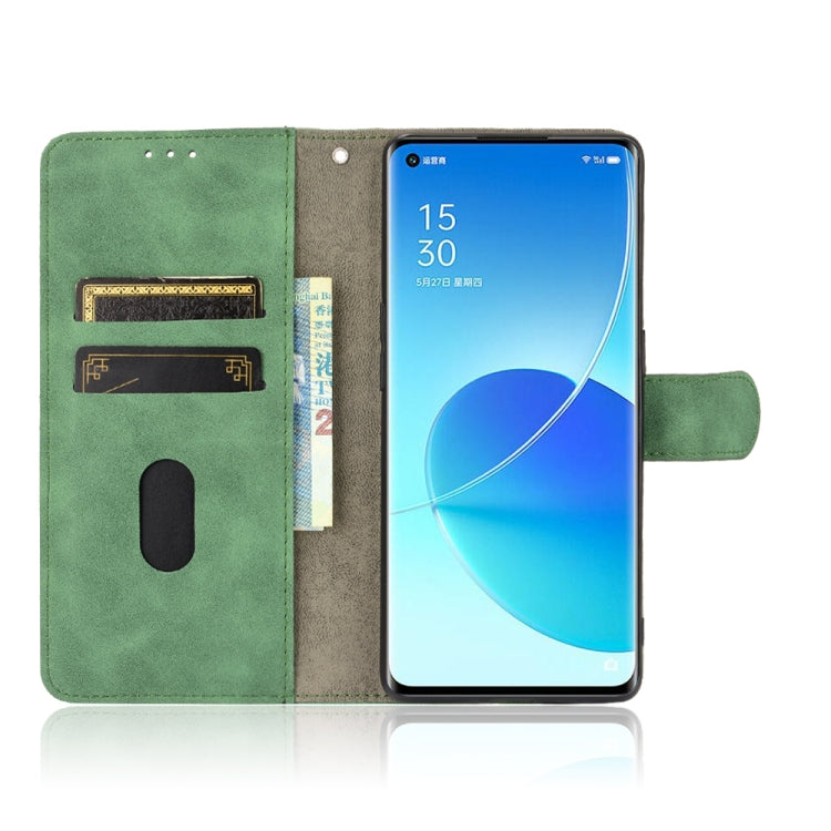 For OPPO Reno6 Pro+ Solid Color Skin Feel Magnetic Buckle Horizontal Flip Calf Texture PU Leather Case with Holder & Card Slots & Wallet