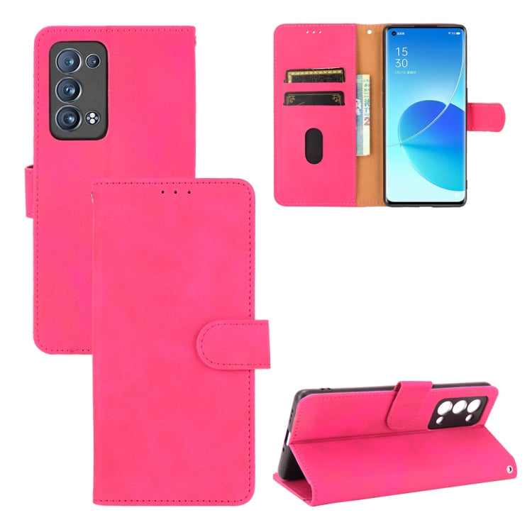 For OPPO Reno6 Pro+ Solid Color Skin Feel Magnetic Buckle Horizontal Flip Calf Texture PU Leather Case with Holder & Card Slots & Wallet