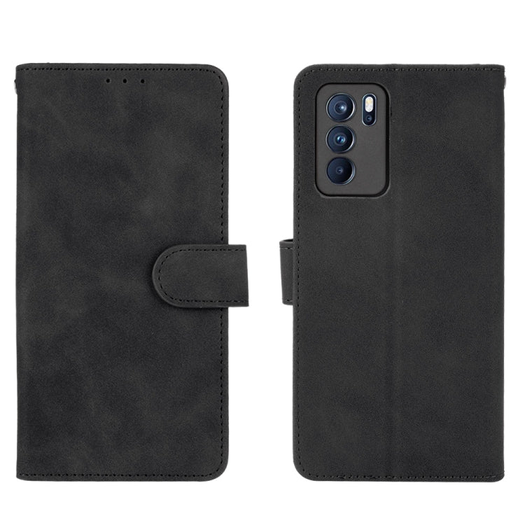 For OPPO Reno6 Pro Solid Color Skin Feel Magnetic Buckle Horizontal Flip Calf Texture PU Leather Case with Holder & Card Slots & Wallet
