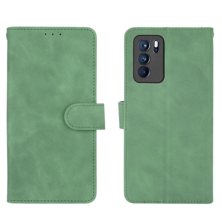 For OPPO Reno6 Pro Solid Color Skin Feel Magnetic Buckle Horizontal Flip Calf Texture PU Leather Case with Holder & Card Slots & Wallet