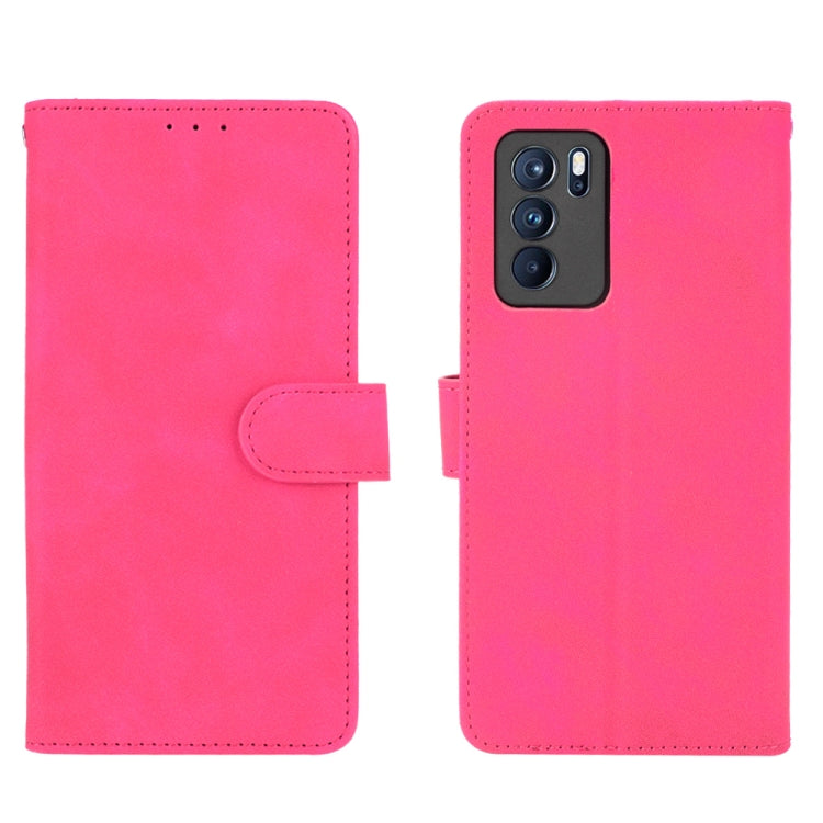 For OPPO Reno6 Pro Solid Color Skin Feel Magnetic Buckle Horizontal Flip Calf Texture PU Leather Case with Holder & Card Slots & Wallet