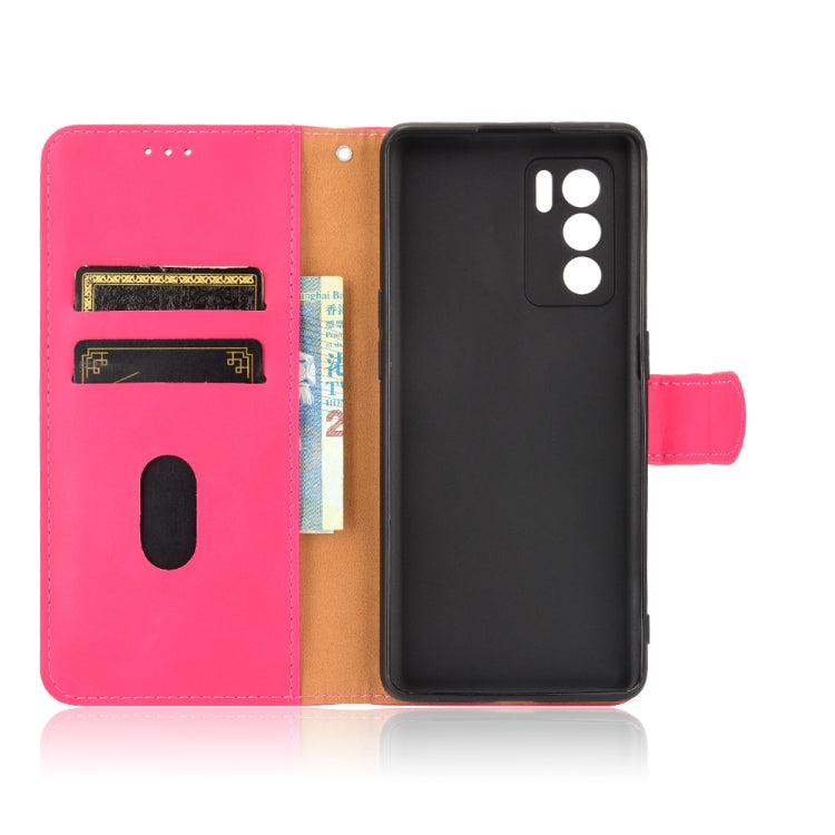 For OPPO Reno6 Pro Solid Color Skin Feel Magnetic Buckle Horizontal Flip Calf Texture PU Leather Case with Holder & Card Slots & Wallet