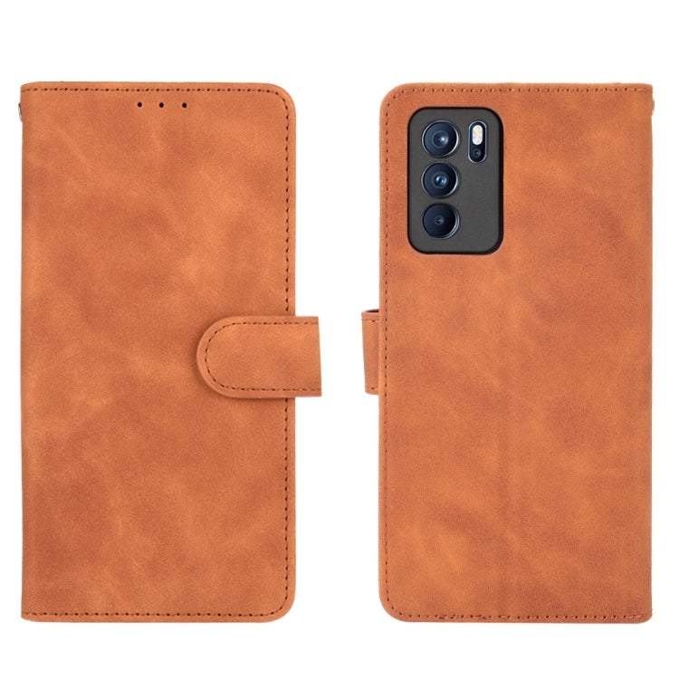 For OPPO Reno6 Pro Solid Color Skin Feel Magnetic Buckle Horizontal Flip Calf Texture PU Leather Case with Holder & Card Slots & Wallet