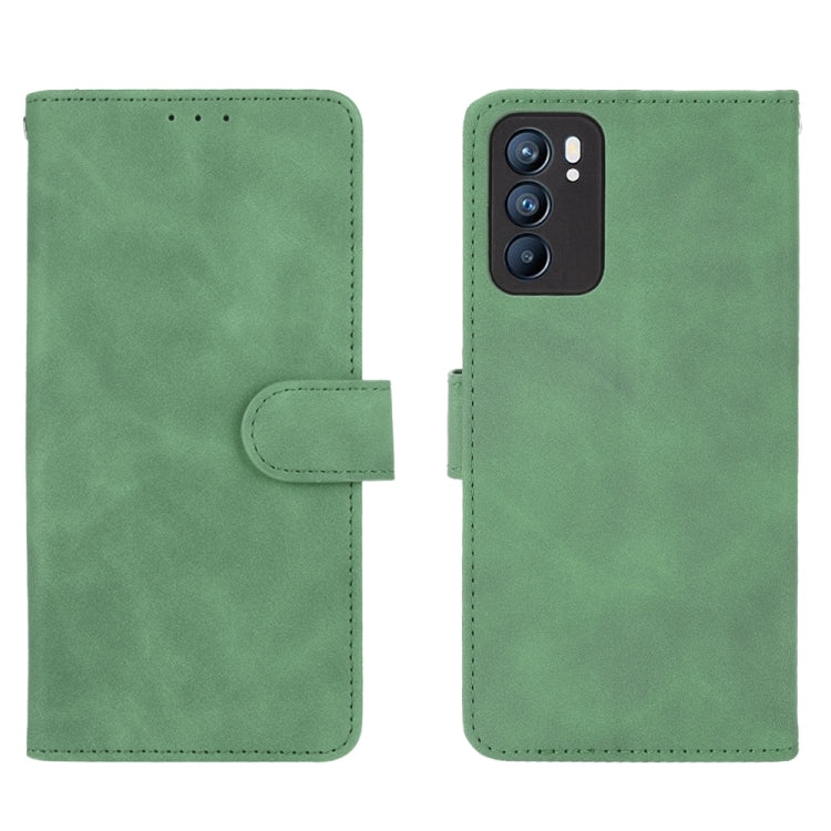 For OPPO Reno6 Solid Color Skin Feel Magnetic Buckle Horizontal Flip Calf Texture PU Leather Case with Holder & Card Slots & Wallet