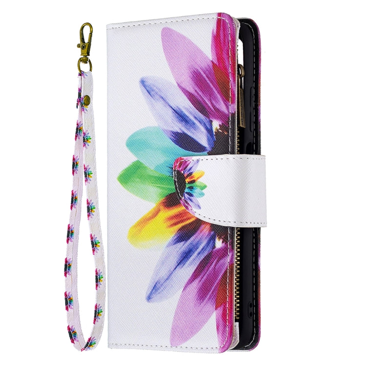 For Xiaomi Poco M3 Pro / Redmi Note 10 5G Colored Drawing Pattern Zipper Horizontal Flip Leather Case with Holder & Card Slots & Wallet