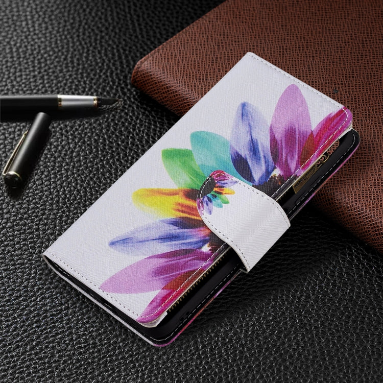 For Xiaomi Poco M3 Pro / Redmi Note 10 5G Colored Drawing Pattern Zipper Horizontal Flip Leather Case with Holder & Card Slots & Wallet